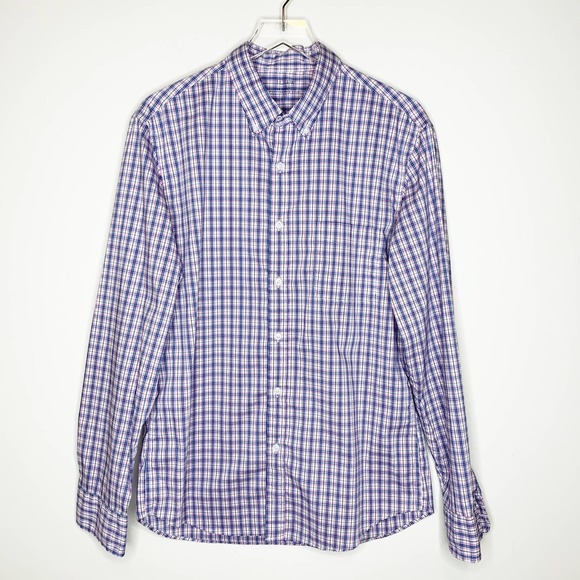 J. Crew Factory Other - J CREW FACTORY The Offshore Performance Shirt Blue Pink Plaid Button Down Large